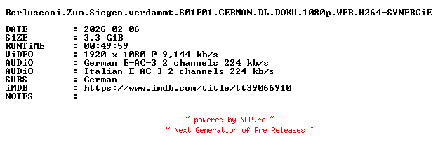 NFO for the release Berlusconi.Zum.Siegen.verdammt.S01E01.GERMAN.DL.DOKU.1080p.WEB.H264-SYNERGiE by SYNERGiE