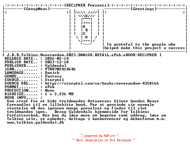 NFO for the release J.R.R.Tolkien.Roverandom.2023.DANiSH.RETAiL.ePub.eBOOK-DECiPHER by DECiPHER