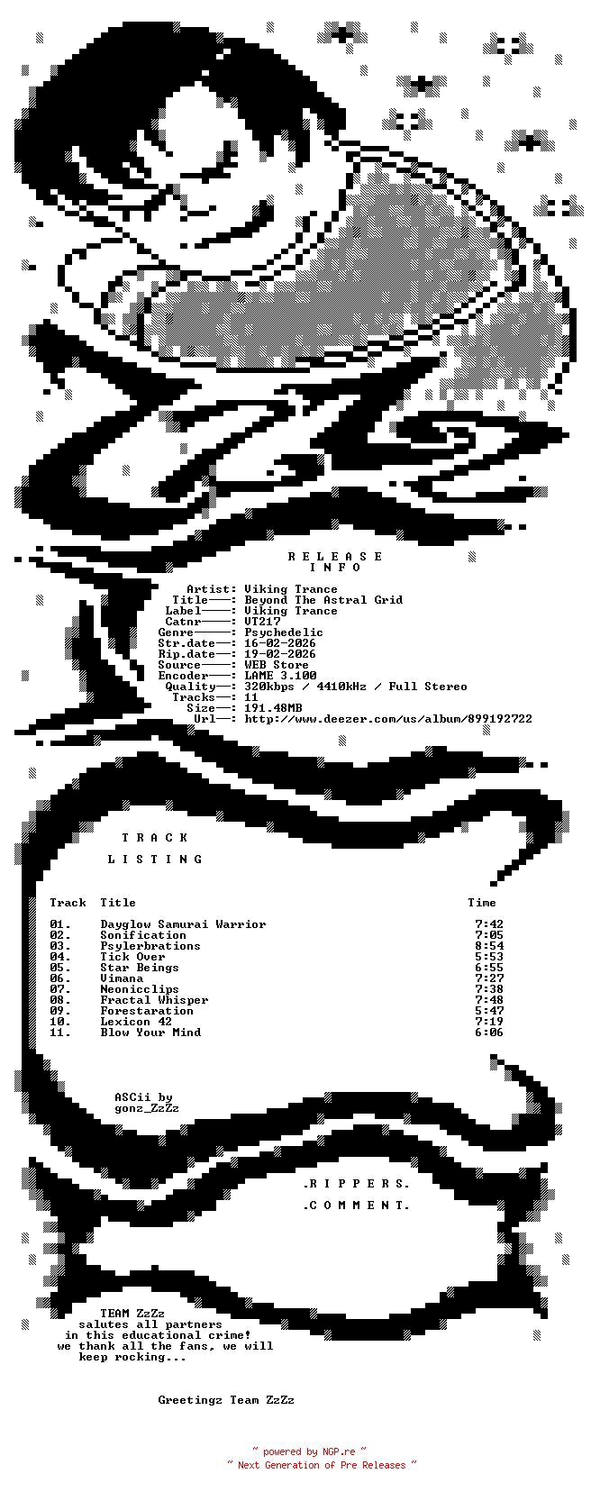 NFO for the release Viking_Trance_-_Beyond_The_Astral_Grid-(VT217)-WEB-2026-ZzZz by ZzZz