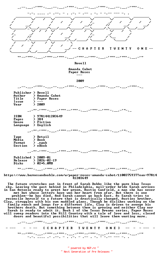 NFO for the release Amanda.Cabot.-.Paper.Roses.2009.RETAIL.EPUB.eBook-CTO by CTO