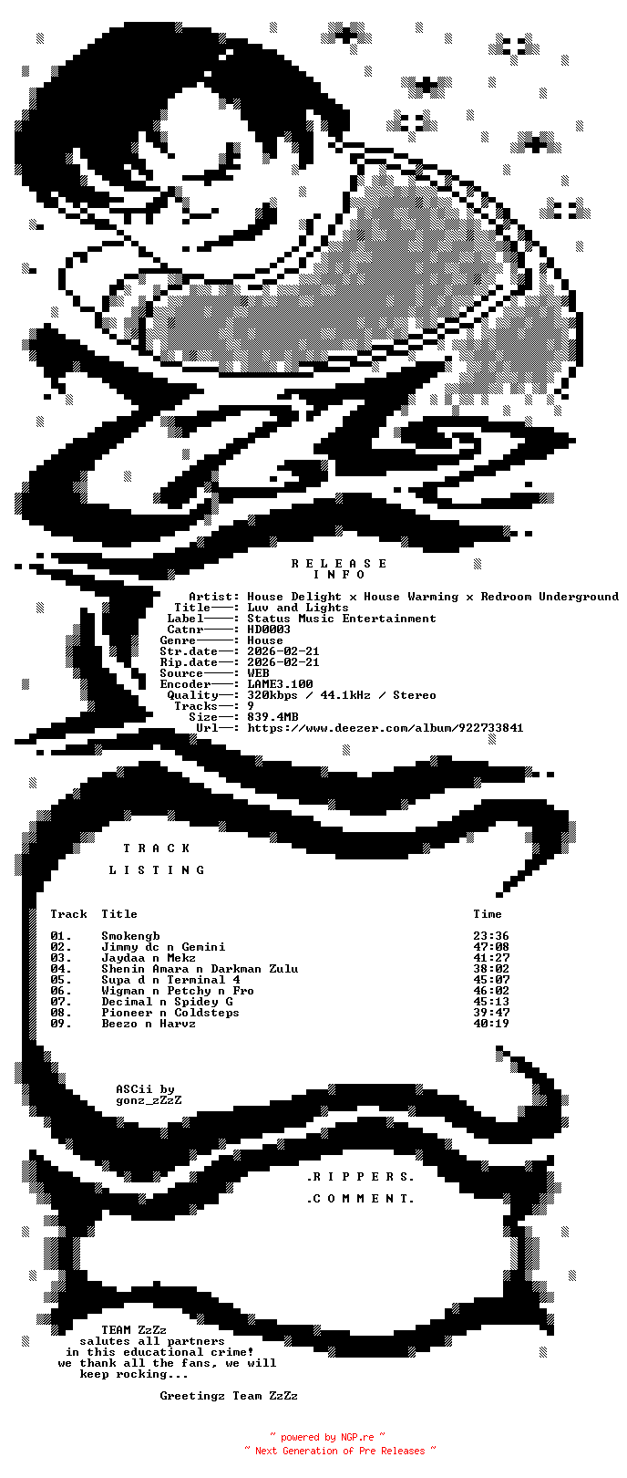 NFO for the release House_Delight_x_House_Warming_x_Redroom_Underground_-_Luv_and_Lights-(HD0003)-WEB-2026-ZzZz by ZzZz