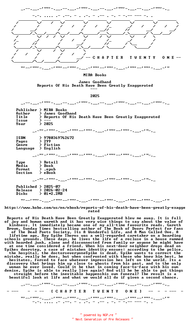 NFO for the release James.Goodhand.-.Reports.Of.His.Death.Have.Been.Greatly.Exaggerated.2025.RETAIL.EPUB.eBook-CTO by CTO