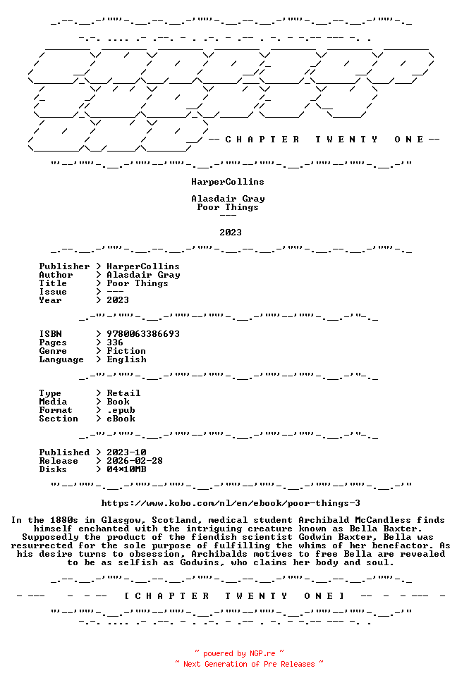 NFO for the release Alasdair.Gray.-.Poor.Things.2023.RETAIL.EPUB.eBook-CTO by CTO