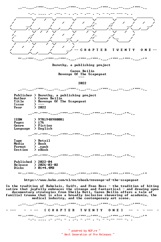 NFO for the release Caren.Beilin.-.Revenge.Of.The.Scapegoat.2022.RETAIL.EPUB.eBook-CTO by CTO