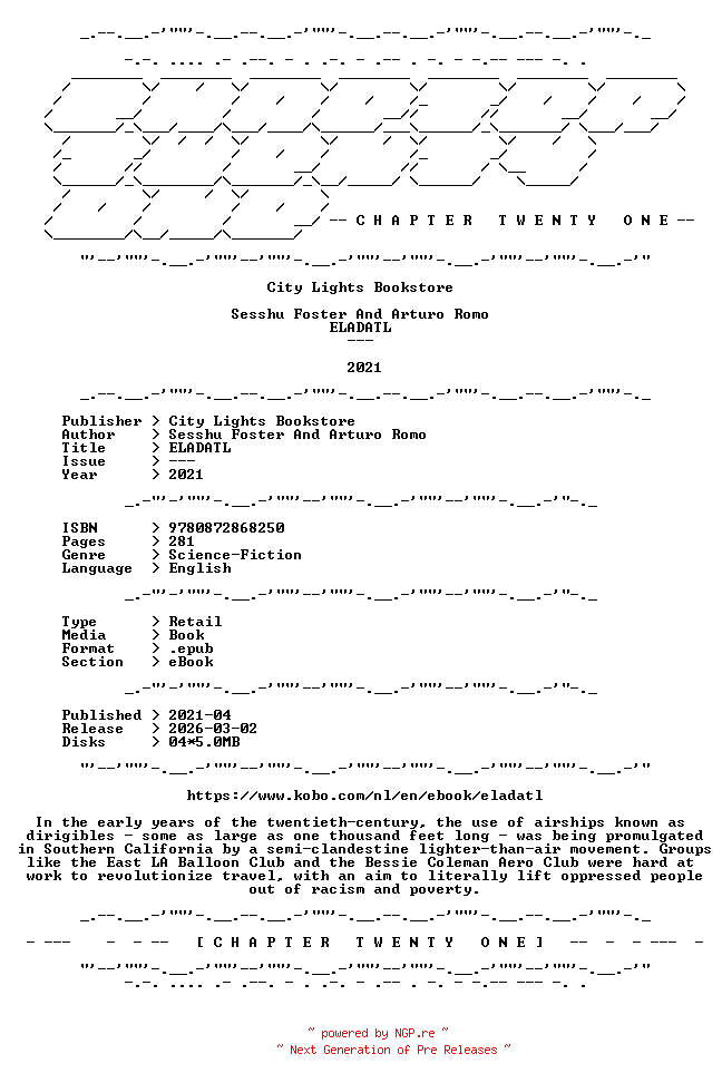 NFO for the release Sesshu.Foster.And.Arturo.Romo.-.ELADATL.2021.RETAIL.EPUB.eBook-CTO by CTO