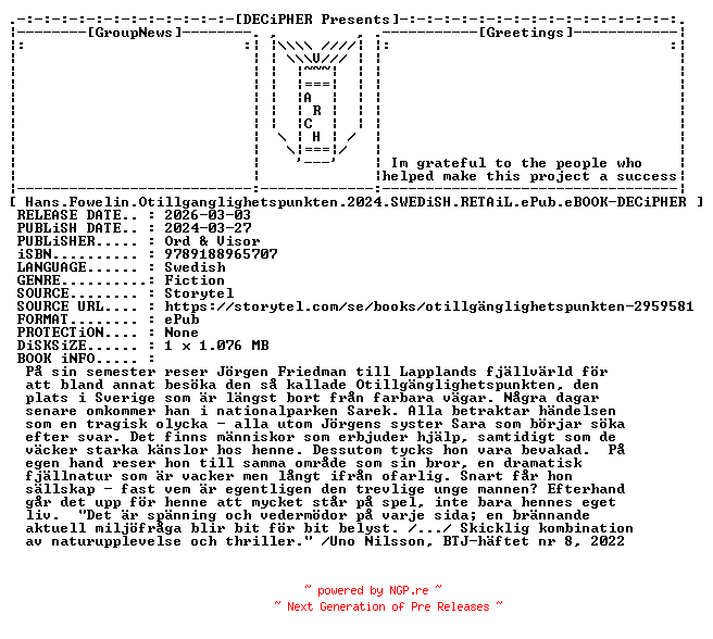 NFO for the release Hans.Fowelin.Otillganglighetspunkten.2024.SWEDiSH.RETAiL.ePub.eBOOK-DECiPHER by DECiPHER
