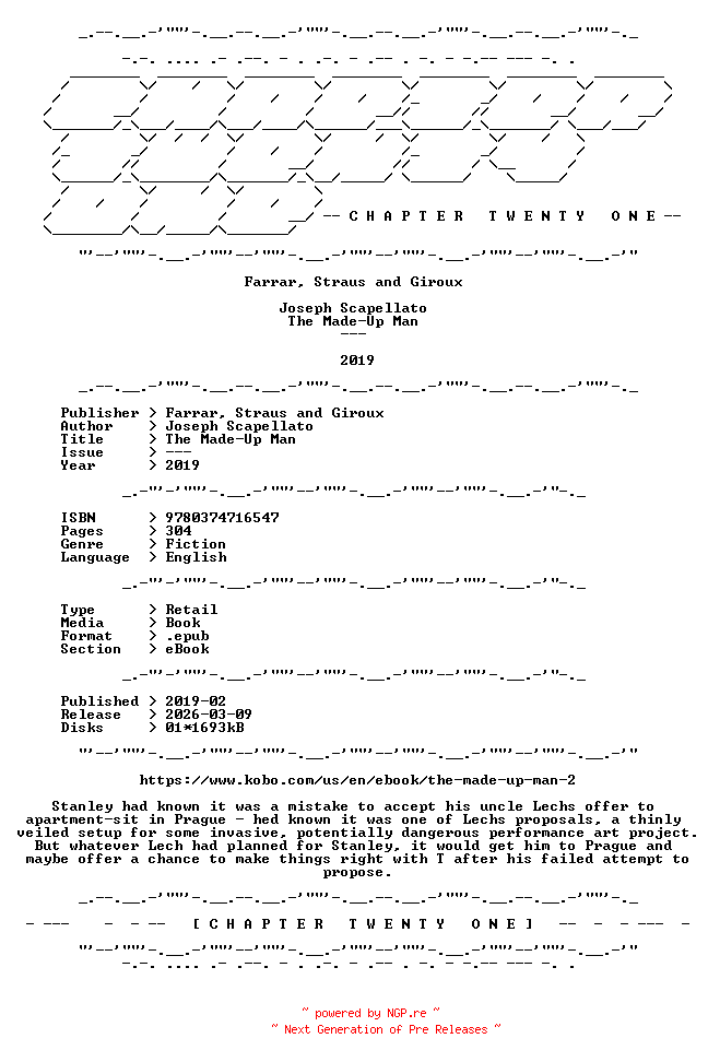 NFO for the release Joseph.Scapellato.-.The.Made-Up.Man.2019.RETAIL.EPUB.eBook-CTO by CTO