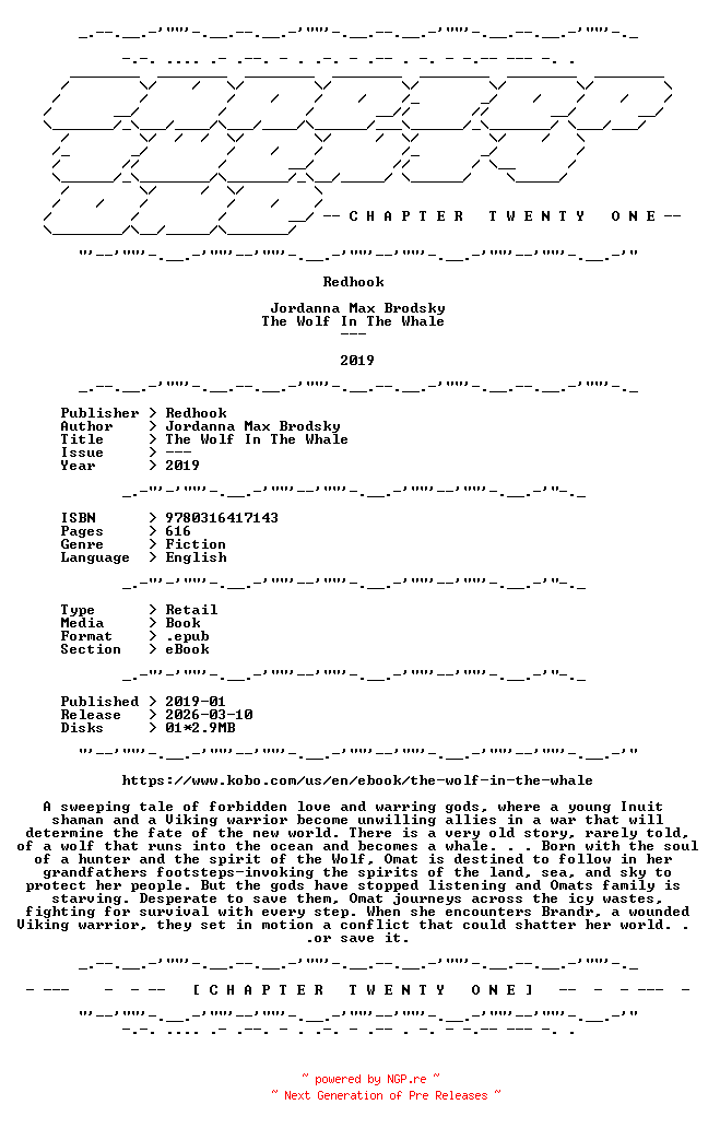 NFO for the release Jordanna.Max.Brodsky.-.The.Wolf.In.The.Whale.2019.RETAIL.EPUB.eBook-CTO by CTO