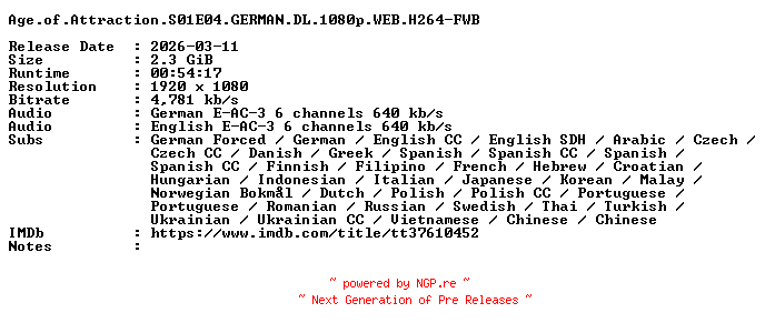 NFO for the release Age.of.Attraction.S01E04.GERMAN.DL.1080p.WEB.H264-FWB by FWB
