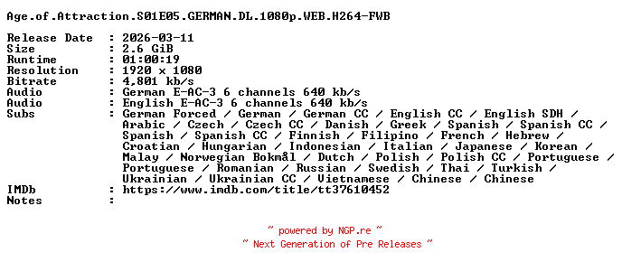 NFO for the release Age.of.Attraction.S01E05.GERMAN.DL.1080p.WEB.H264-FWB by FWB
