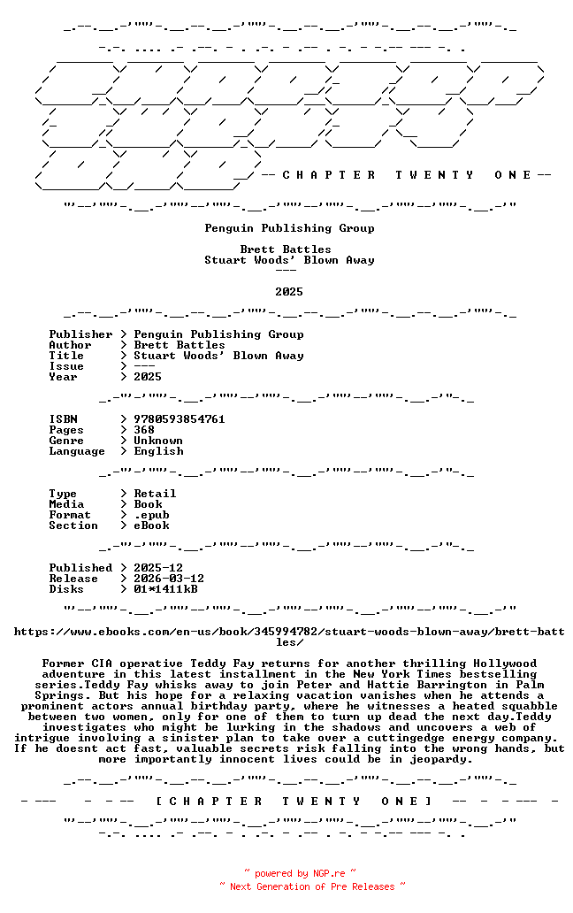 NFO for the release Brett.Battles.-.Stuart.Woods.Blown.Away.2025.RETAIL.EPUB.eBook-CTO by CTO