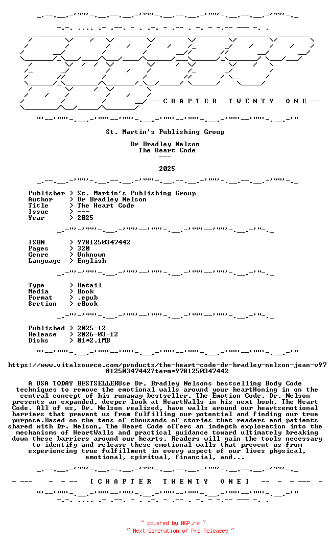 NFO for the release Dr.Bradley.Nelson.-.The.Heart.Code.2025.RETAIL.EPUB.eBook-CTO by CTO