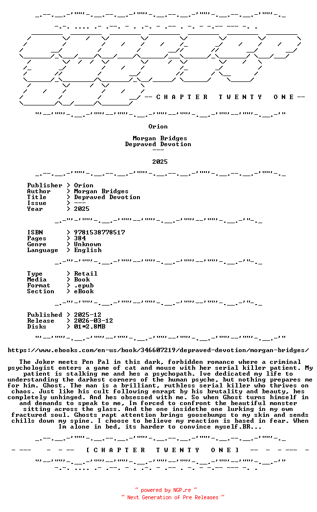 NFO for the release Morgan.Bridges.-.Depraved.Devotion.2025.RETAIL.EPUB.eBook-CTO by CTO