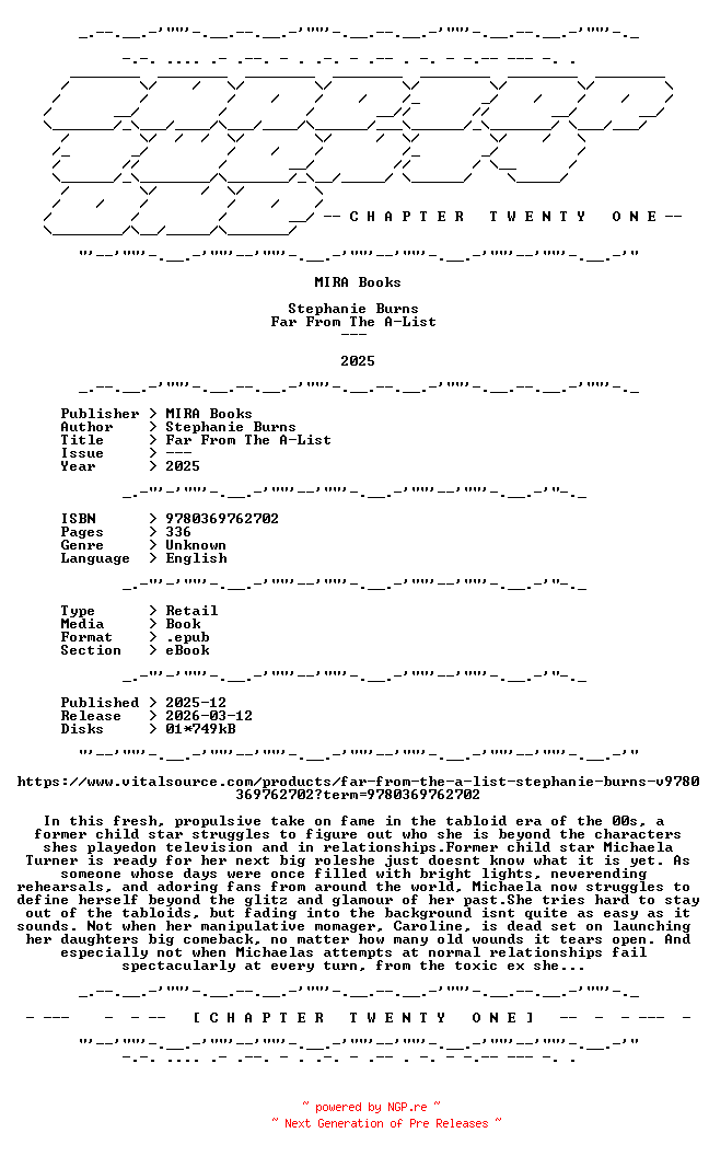 NFO for the release Stephanie.Burns.-.Far.From.The.A-List.2025.RETAIL.EPUB.eBook-CTO by CTO
