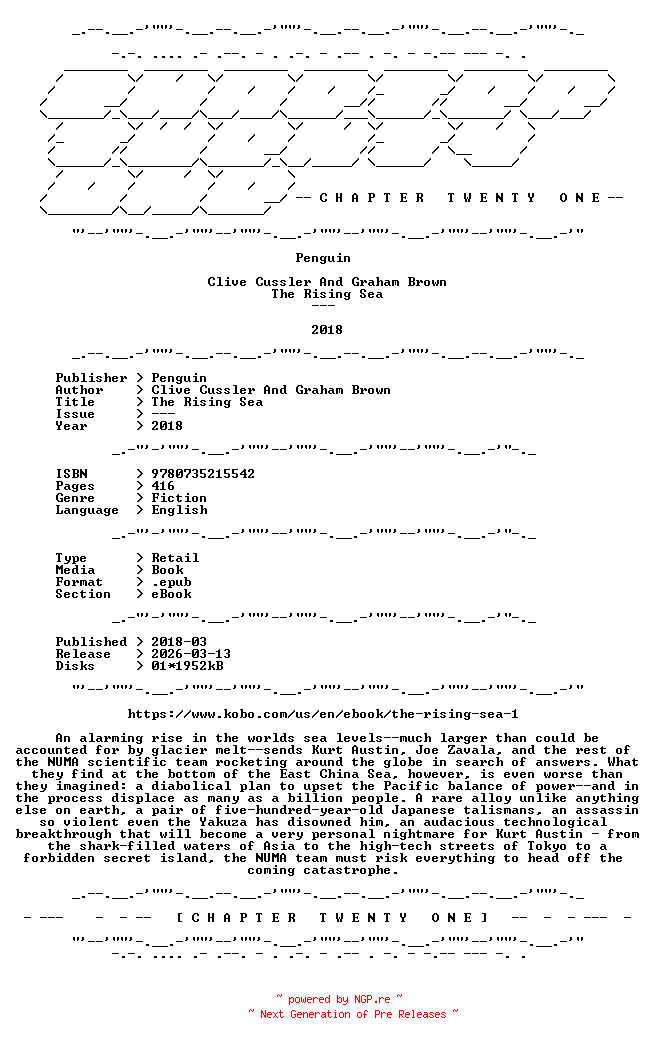 NFO for the release Clive.Cussler.And.Graham.Brown.-.The.Rising.Sea.2018.RETAIL.EPUB.eBook-CTO by CTO