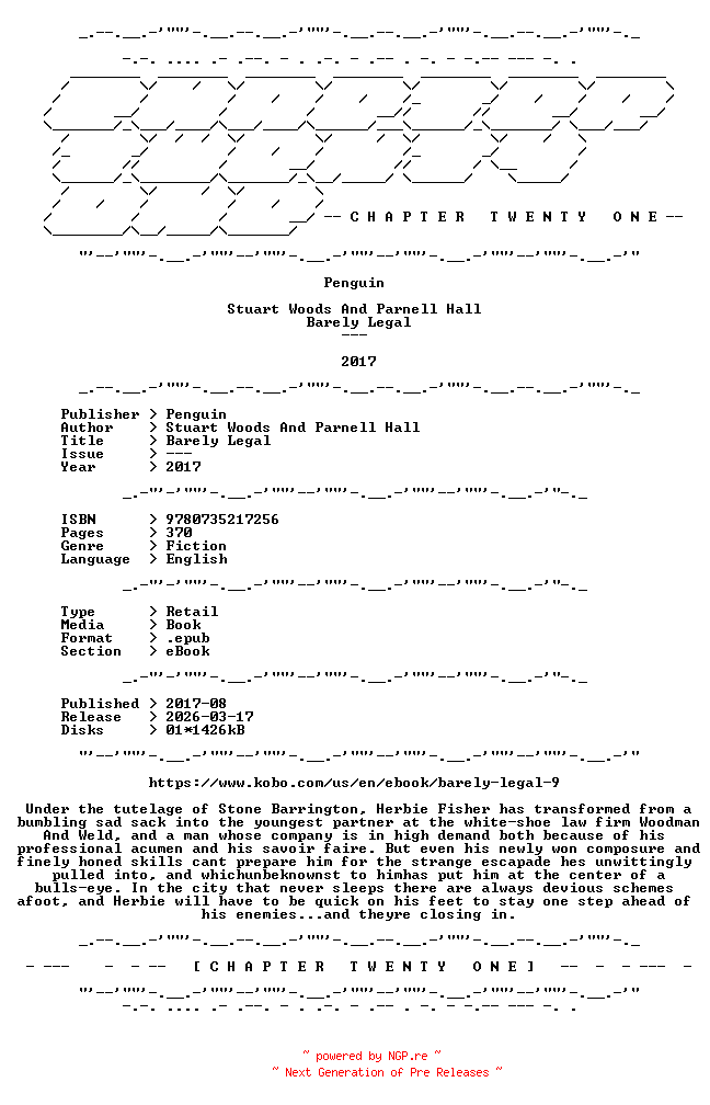 NFO for the release Stuart.Woods.And.Parnell.Hall.-.Barely.Legal.2017.RETAIL.EPUB.eBook-CTO by CTO