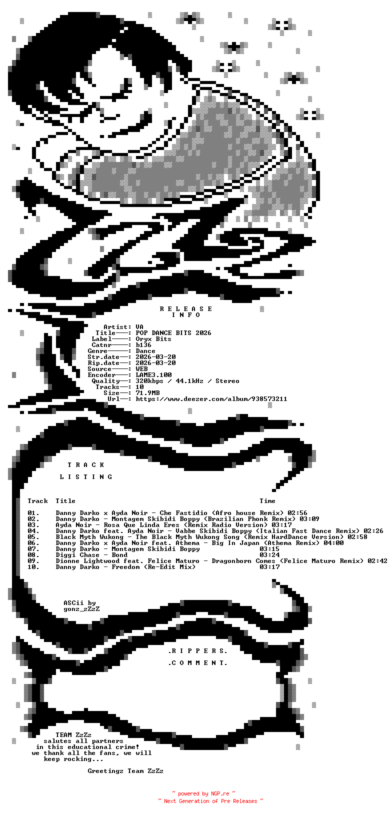 NFO for the release VA_-_POP_DANCE_BITS_2026-(b136)-WEB-IT-2026-ZzZz by ZzZz