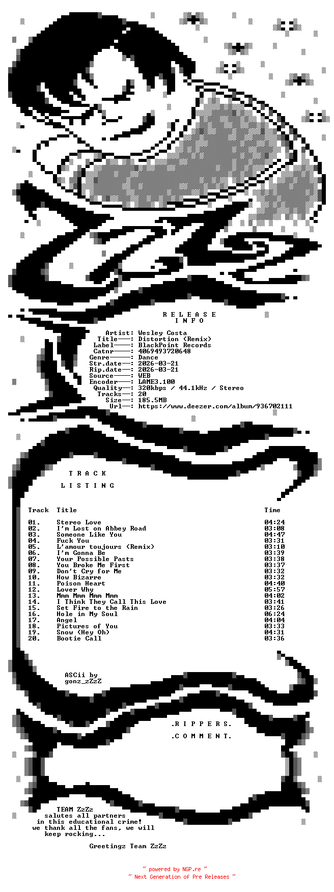 NFO for the release Wesley_Costa_-_Distortion_(Remix)-(4069493720648)-WEB-2026-ZzZz by ZzZz