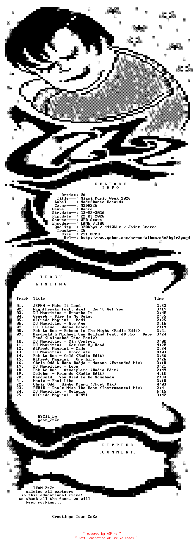 NFO for the release VA_-_Miami_Music_Week_2026-(M2DR226)-WEB-2026-ZzZz by ZzZz
