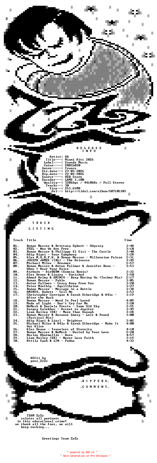 NFO for the release VA_-_Miami_Hits_2026-(SNDCL030)-WEB-2026-ZzZz by ZzZz