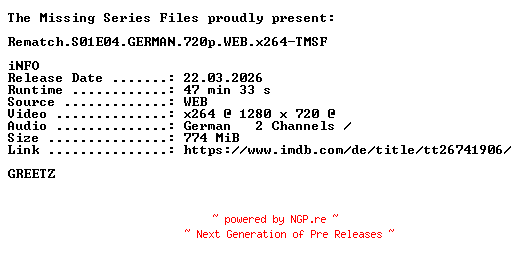NFO for the release Rematch.S01E04.GERMAN.720p.WEB.x264-TMSF by TMSF