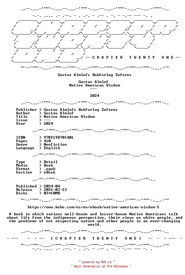 NFO for the release Gustav.Almlof.-.Native.American.Wisdom.2024.RETAIL.EPUB.eBook-CTO by CTO