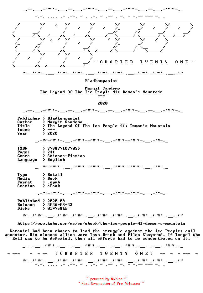 NFO for the release Margit.Sandemo.-.The.Legend.Of.The.Ice.People.41.Demons.Mountain.2020.RETAIL.EPUB.eBook-CTO by CTO
