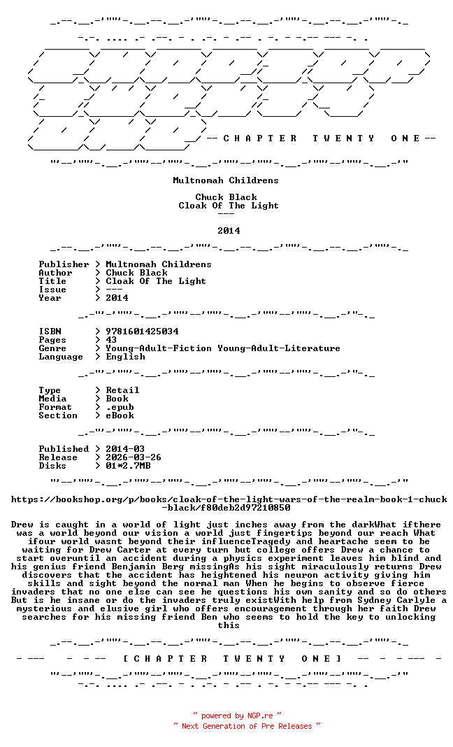 NFO for the release Chuck.Black.-.Cloak.Of.The.Light.2014.RETAIL.EPUB.eBook-CTO by CTO