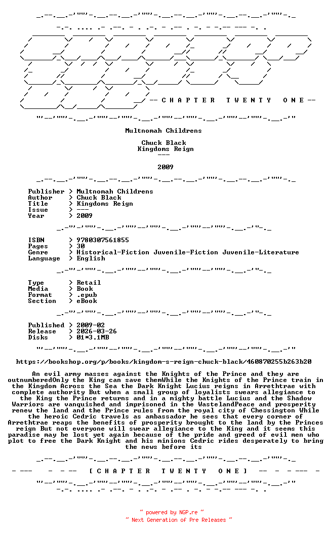 NFO for the release Chuck.Black.-.Kingdoms.Reign.2009.RETAIL.EPUB.eBook-CTO by CTO