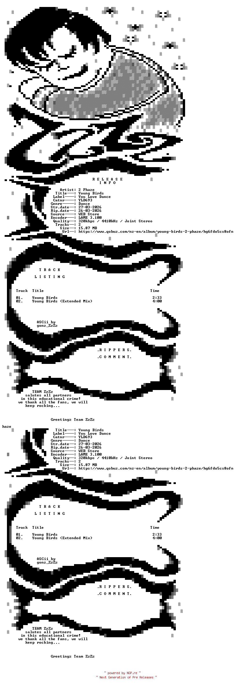 NFO for the release 2_Phaze_-_Young_Birds-(YLD693)-WEB-2026-ZzZz by ZzZz