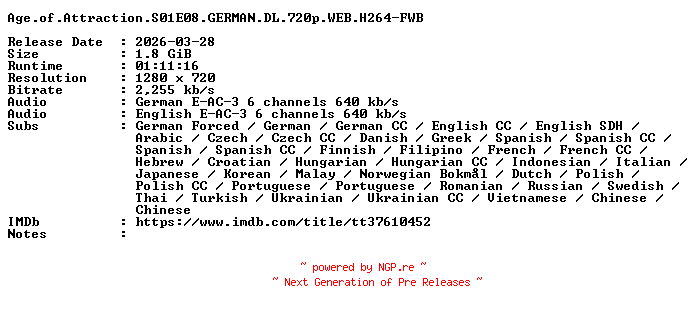 NFO for the release Age.of.Attraction.S01E08.GERMAN.DL.720p.WEB.H264-FWB by FWB