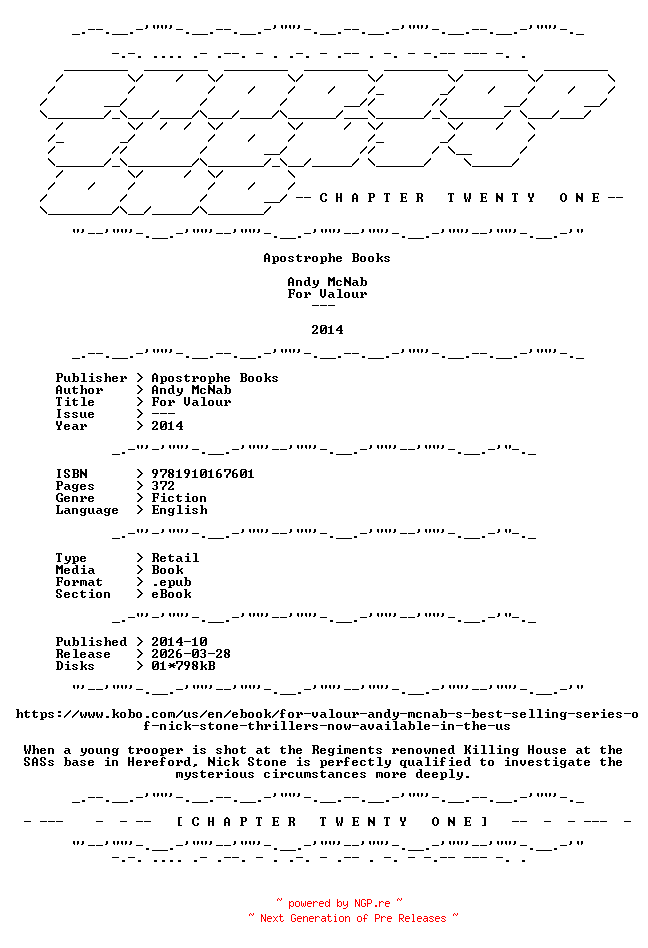 NFO for the release Andy.McNab.-.For.Valour.2014.RETAIL.EPUB.eBook-CTO by CTO