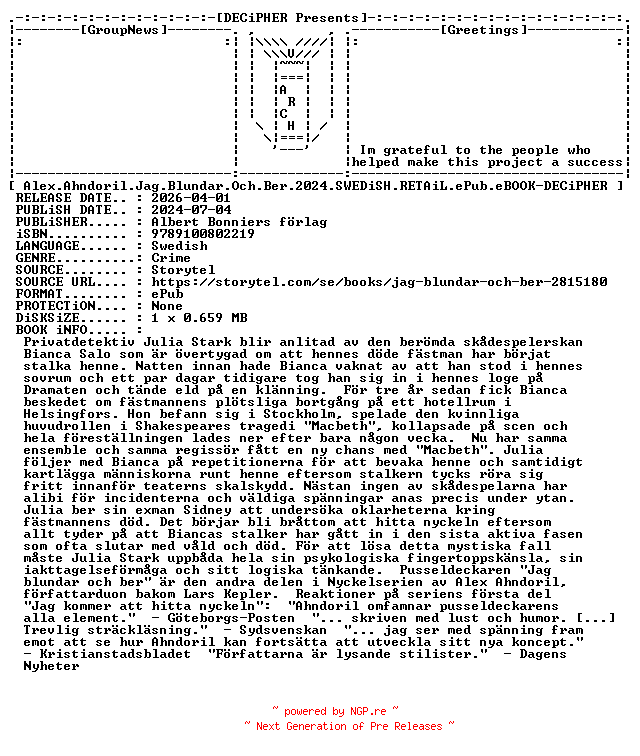 NFO for the release Alex.Ahndoril.Jag.Blundar.Och.Ber.2024.SWEDiSH.RETAiL.ePub.eBOOK-DECiPHER by DECiPHER
