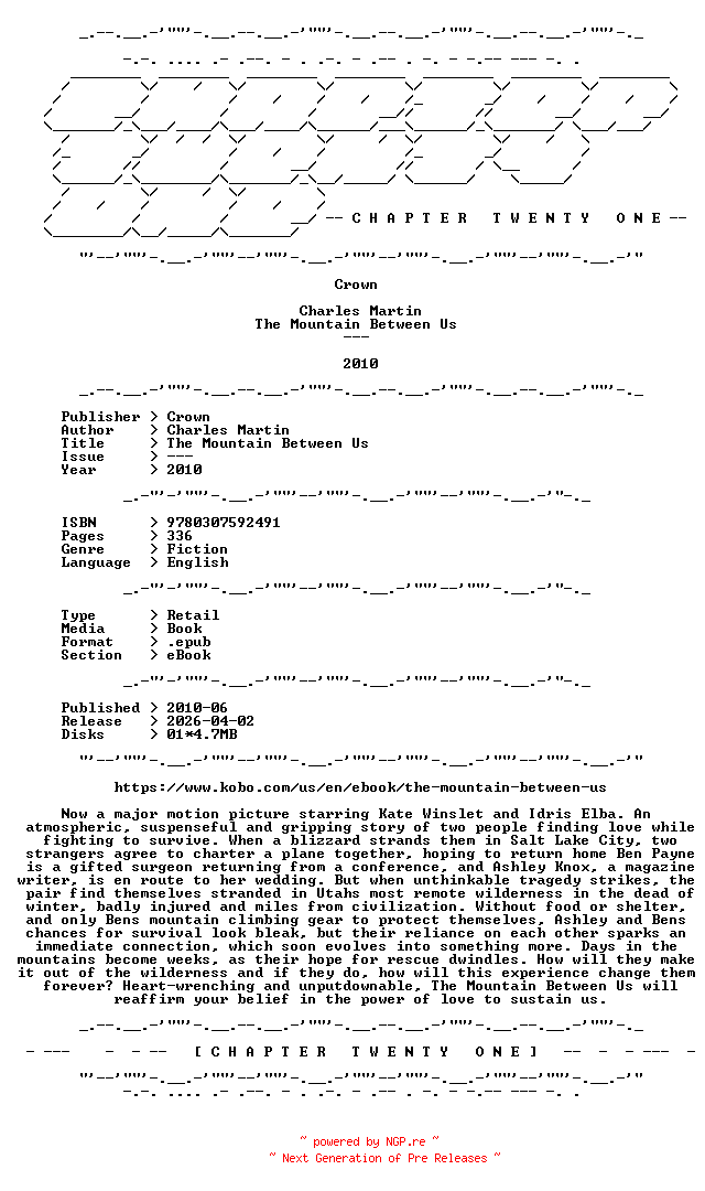 NFO for the release Charles.Martin.-.The.Mountain.Between.Us.2010.RETAIL.EPUB.eBook-CTO by CTO