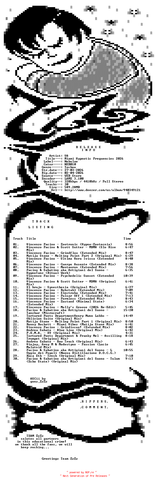 NFO for the release VA_-_Miami_Hypnotic_Frequencies_2026-(NEB010)-WEB-2026-ZzZz by ZzZz