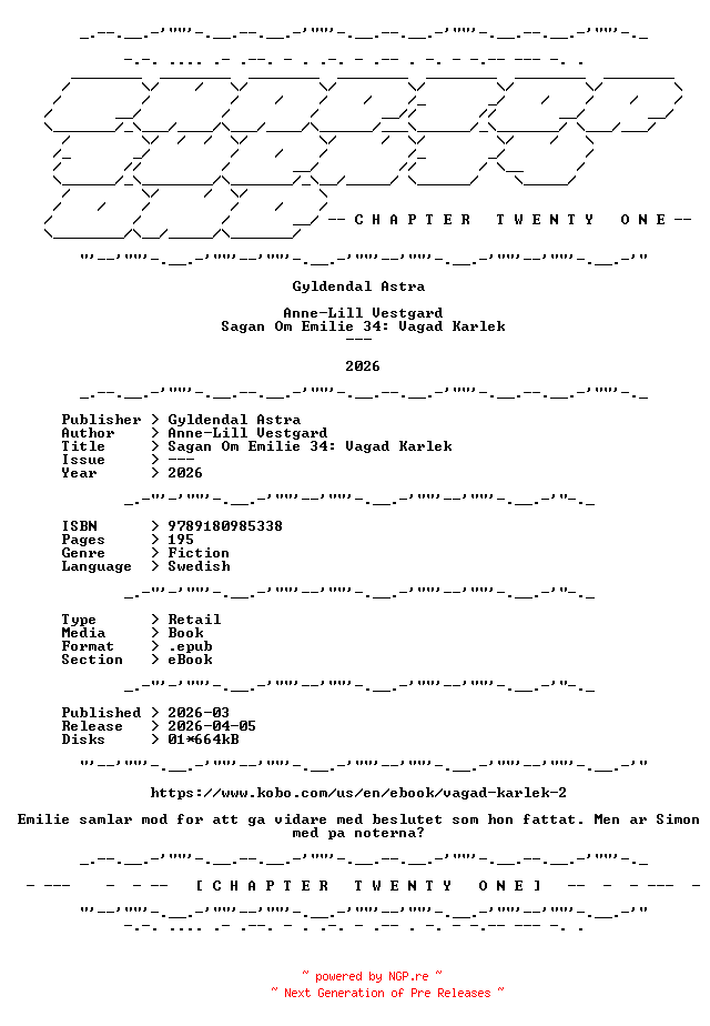 NFO for the release Anne-Lill.Vestgard.-.Sagan.Om.Emilie.34.Vagad.Karlek.2026.SWEDISH.RETAIL.EPUB.eBook-CTO by CTO