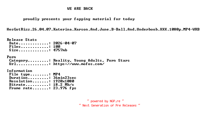 NFO for the release HesGotRizz.26.04.07.Katerina.Karson.And.June.B-Ball.And.Underboob.XXX.1080p.MP4-WRB by WRB