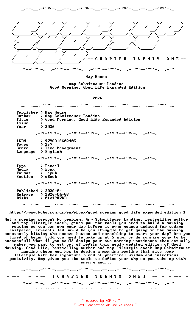 NFO for the release Amy.Schmittauer.Landino.-.Good.Morning.Good.Life.Expanded.Edition.2026.RETAIL.EPUB.eBook-CTO by CTO