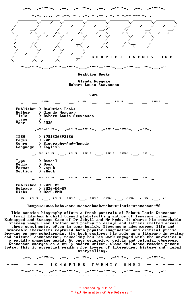 NFO for the release Glenda.Norquay.-.Robert.Louis.Stevenson.2026.RETAIL.EPUB.eBook-CTO by CTO