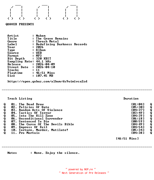 NFO for the release Nukem-The_Grave_Remains-WEB-2026-QUAVER by QUAVER
