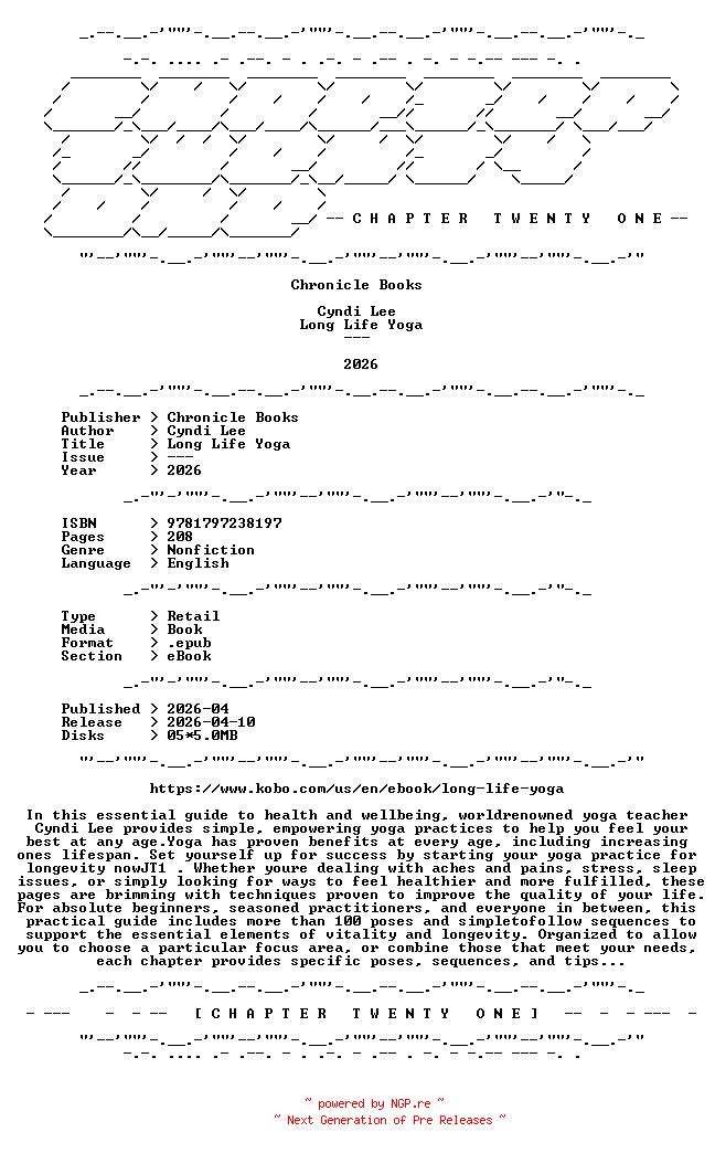 NFO for the release Cyndi.Lee.-.Long.Life.Yoga.2026.RETAIL.EPUB.eBook-CTO by CTO