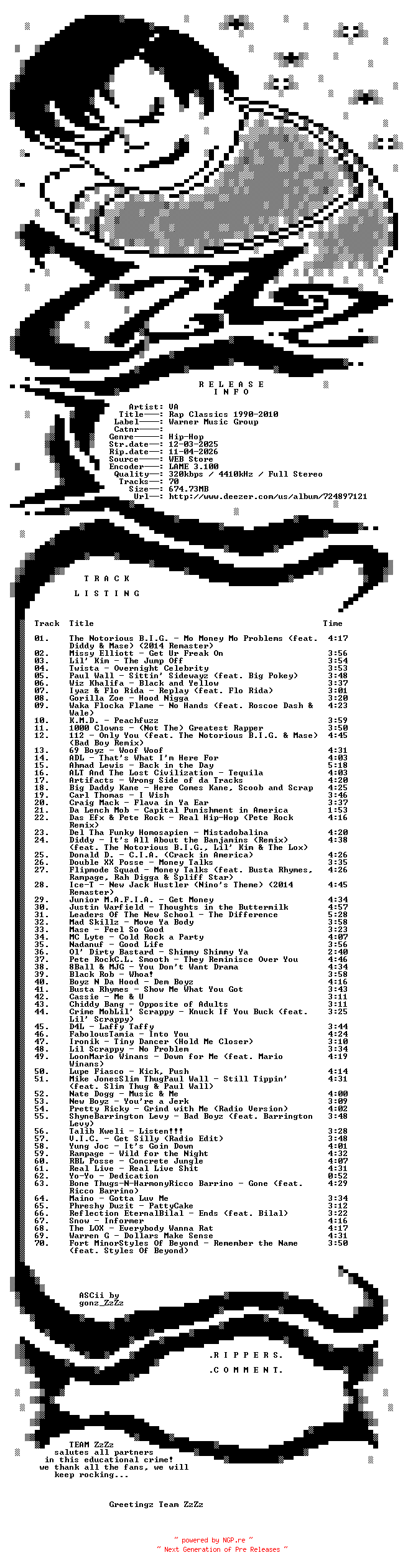 NFO for the release VA_-_Rap_Classics_1990-2010-WEB-2025-ZzZz by ZzZz