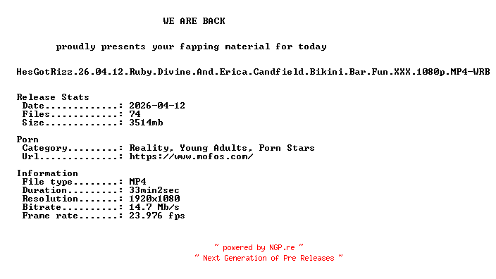 NFO for the release HesGotRizz.26.04.12.Ruby.Divine.And.Erica.Candfield.Bikini.Bar.Fun.XXX.1080p.MP4-WRB by WRB