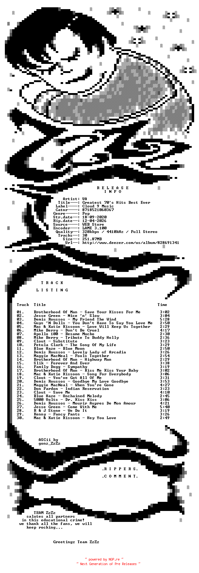NFO for the release VA_-_Greatest_70s_Hits_Best_Ever-(8718521060367)-WEB-2020-ZzZz by ZzZz