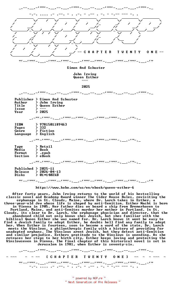 NFO for the release John.Irving.-.Queen.Esther.2025.RETAIL.EPUB.eBook-CTO by CTO
