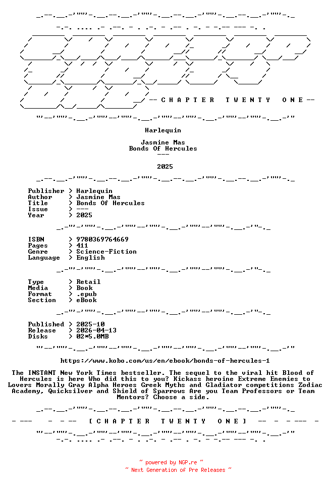 NFO for the release Jasmine.Mas.-.Bonds.Of.Hercules.2025.RETAIL.EPUB.eBook-CTO by CTO
