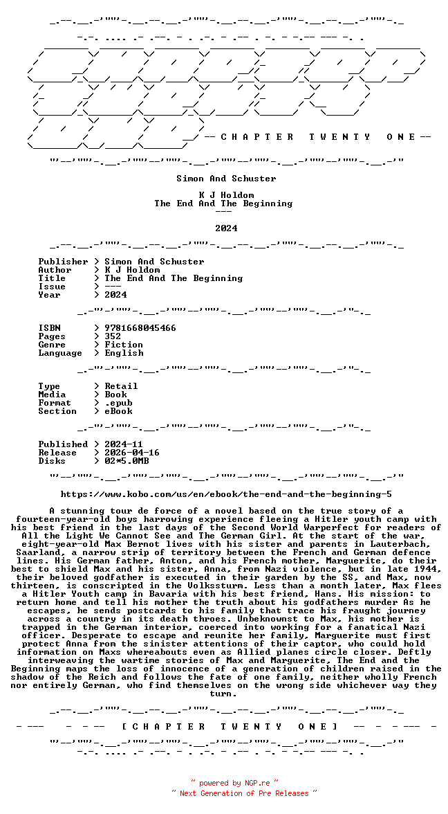 NFO for the release K.J.Holdom.-.The.End.And.The.Beginning.2024.RETAIL.EPUB.eBook-CTO by CTO