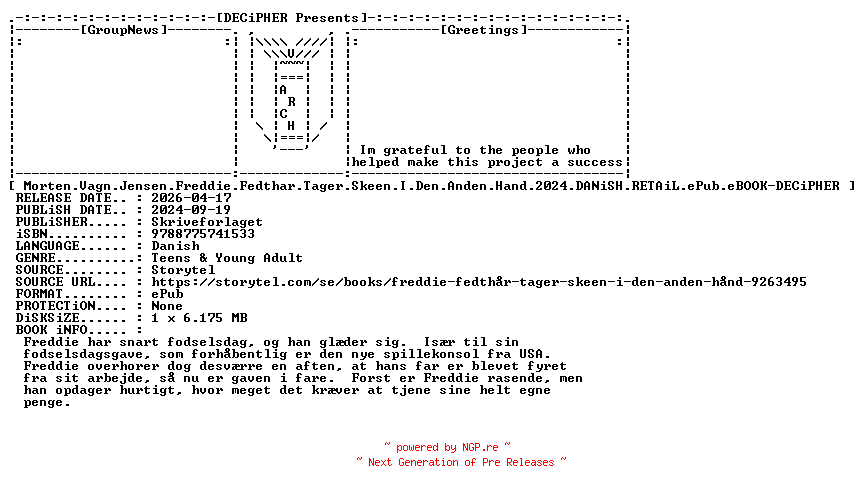 NFO for the release Morten.Vagn.Jensen.Freddie.Fedthar.Tager.Skeen.I.Den.Anden.Hand.2024.DANiSH.RETAiL.ePub.eBOOK-DECiPHER by DECiPHER