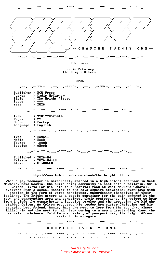 NFO for the release Sadie.McCarney.-.The.Bright.Afters.2026.RETAIL.EPUB.eBook-CTO by CTO