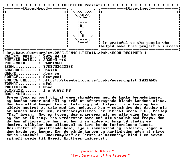 NFO for the release Amy.Daws.Overrumplet.2025.DANiSH.RETAiL.ePub.eBOOK-DECiPHER by DECiPHER